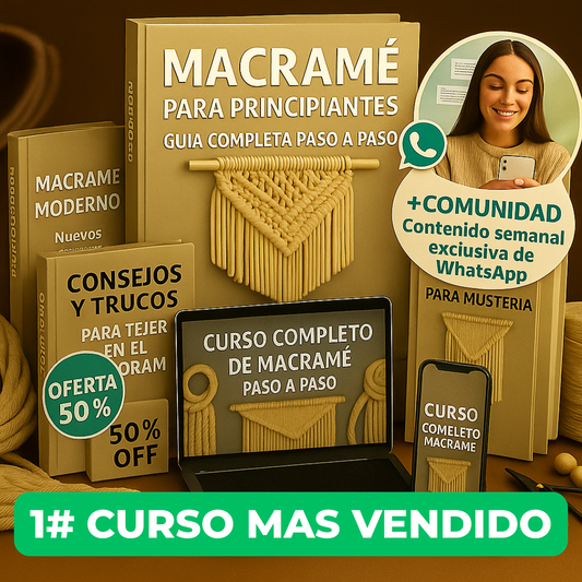 🟣 [Comunidad Exclusiva – Pocos Cupos] 💎 Pack Macramé Premium – Curso 🎓 + Libros Digitales 📘🧶
