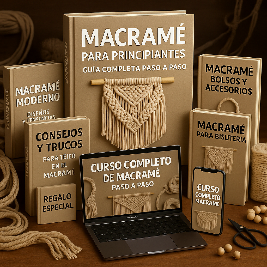 💎 Pack Macramé Premium – Curso 🎓 + Libros Digitales 📘🧶