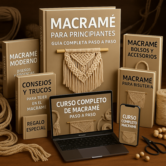 💎 Pack Macramé Premium – Curso 🎓 + Libros Digitales 📘🧶